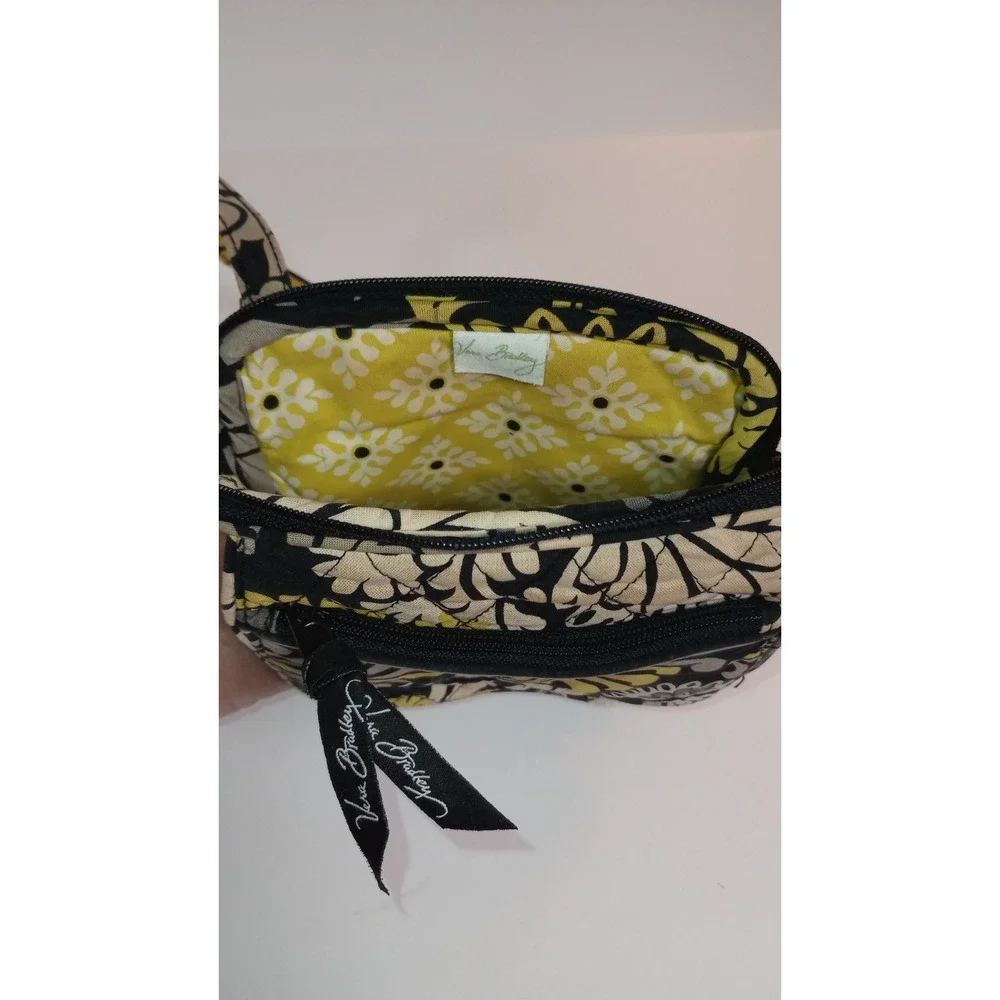 Vera Bradley Mini Hipster Crossbody Bag Baroque Quilted Cotton Yellow Black